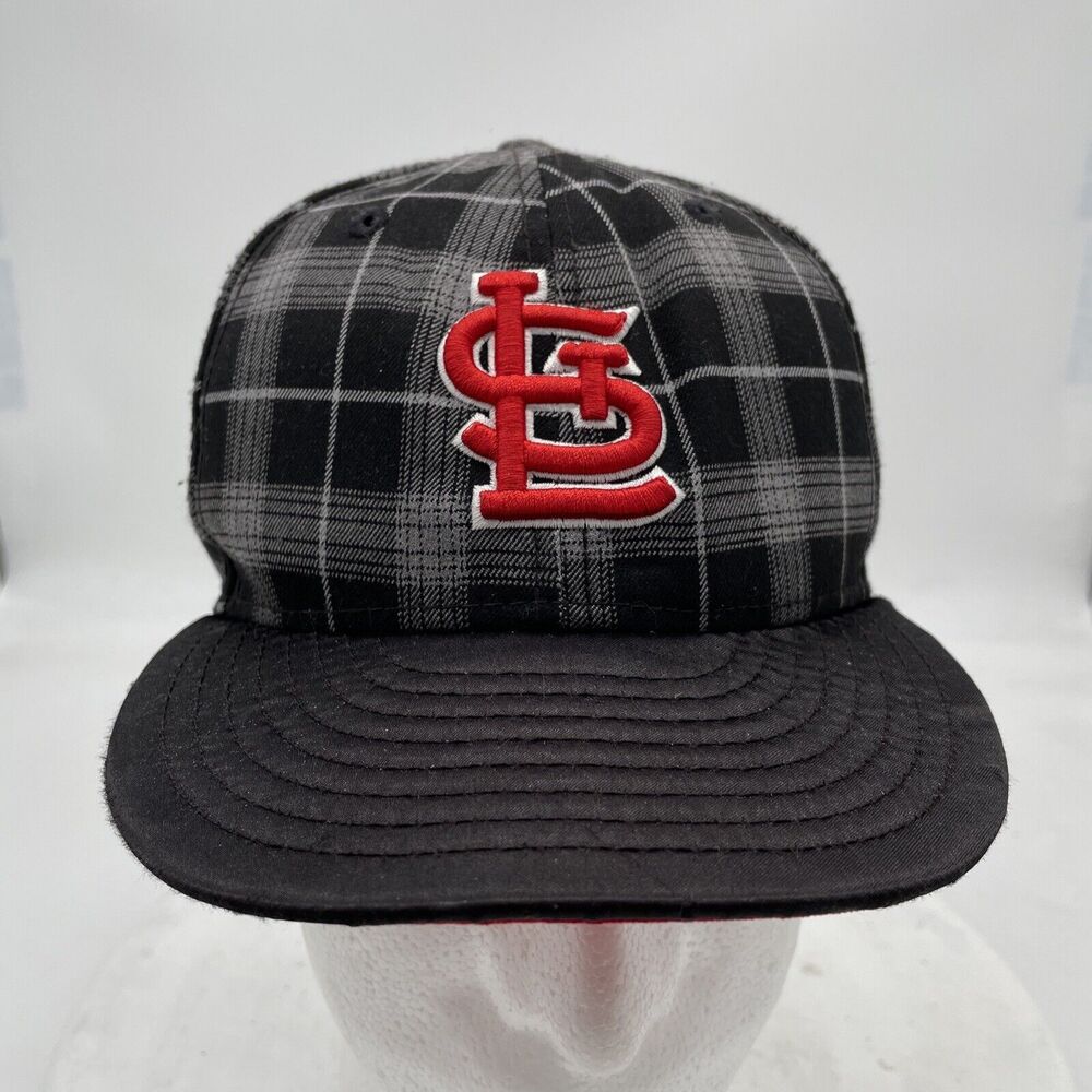 St Louis Cardinals Black Plaid  New ERA 9Fifty  Snapback Cap Hat Womens CA40289